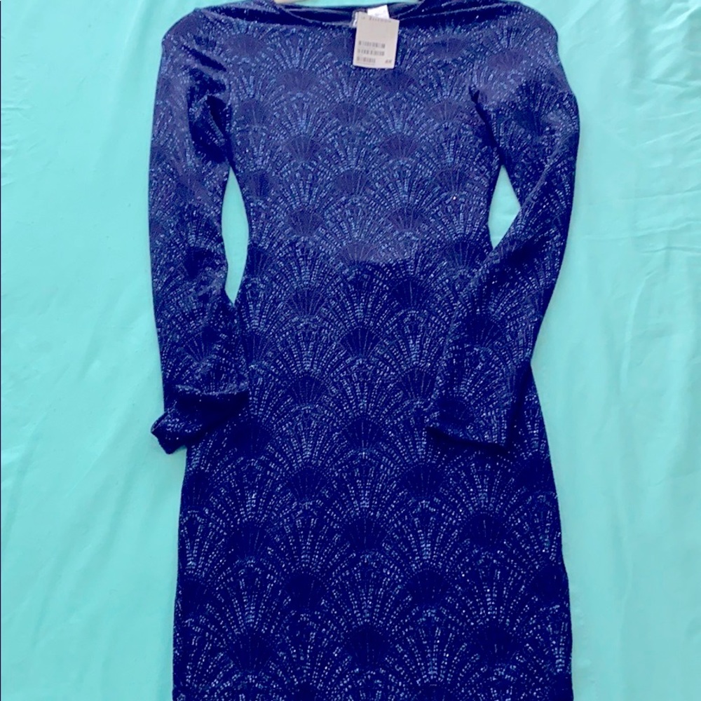 H&M open back blue dress size 2